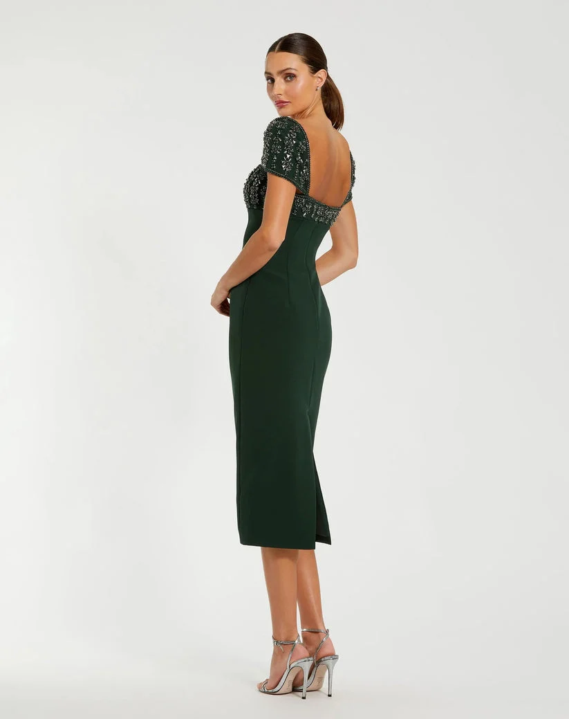 Mac Duggal 44080 - Embellished Bodice Cap Sleeve Midi Dress - Image 2