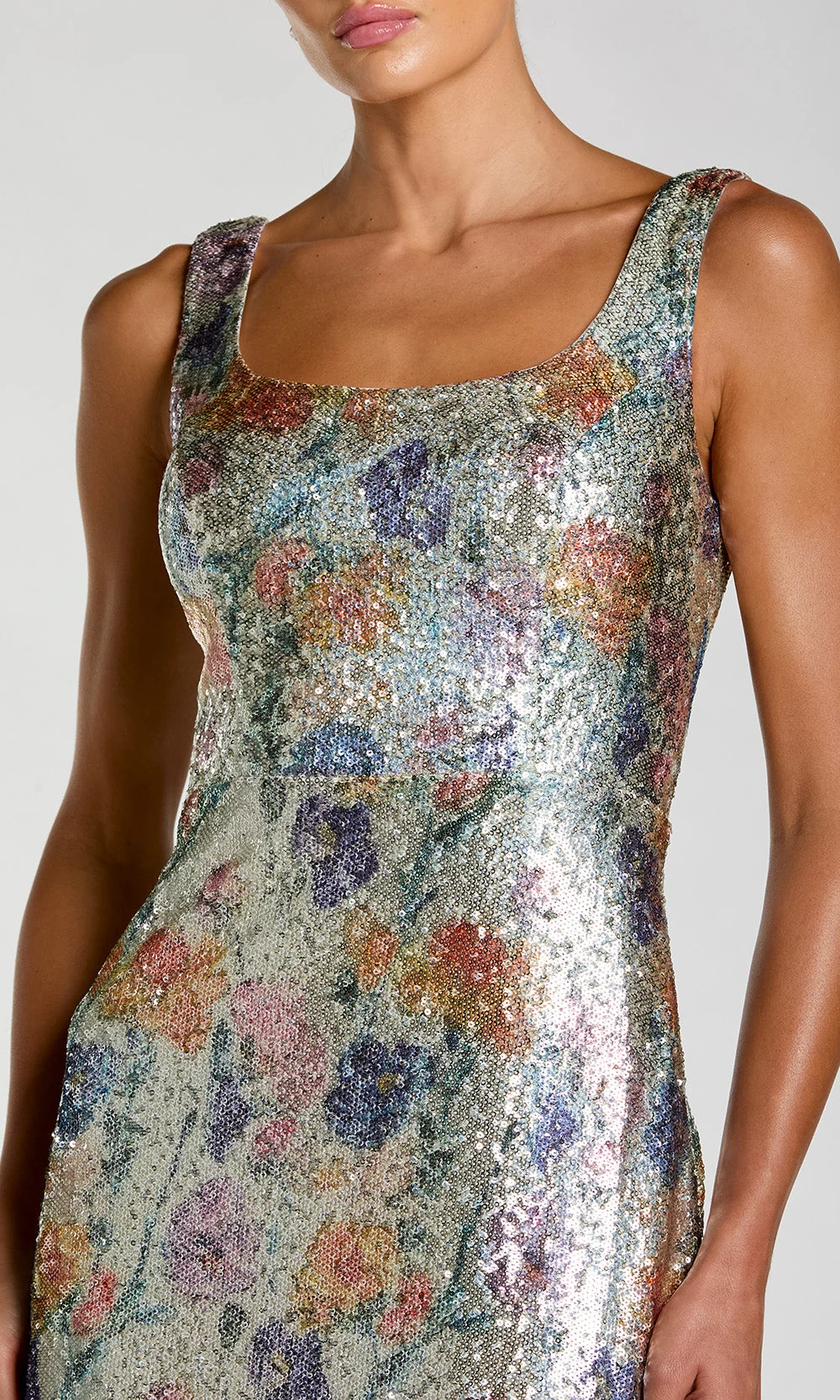Mac Duggal 56388 - Floral Embellished Wide Strap Long Dress - Image 3