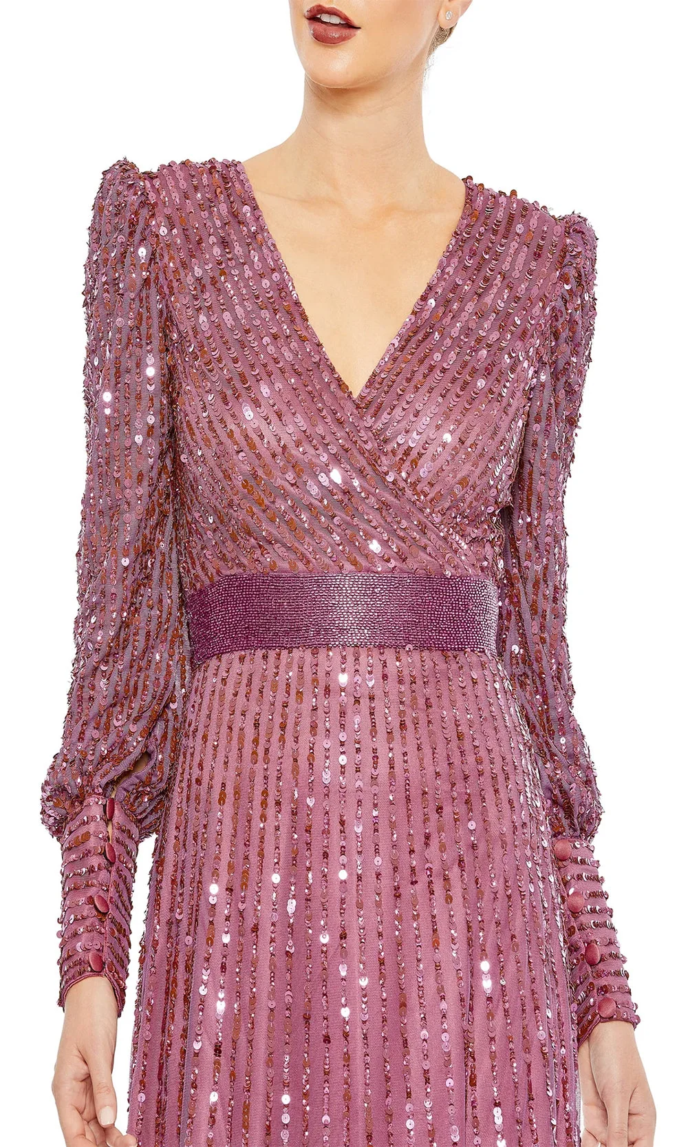 Mac Duggal 5720 - Sequin Long Sleeve Evening Dress - Image 3