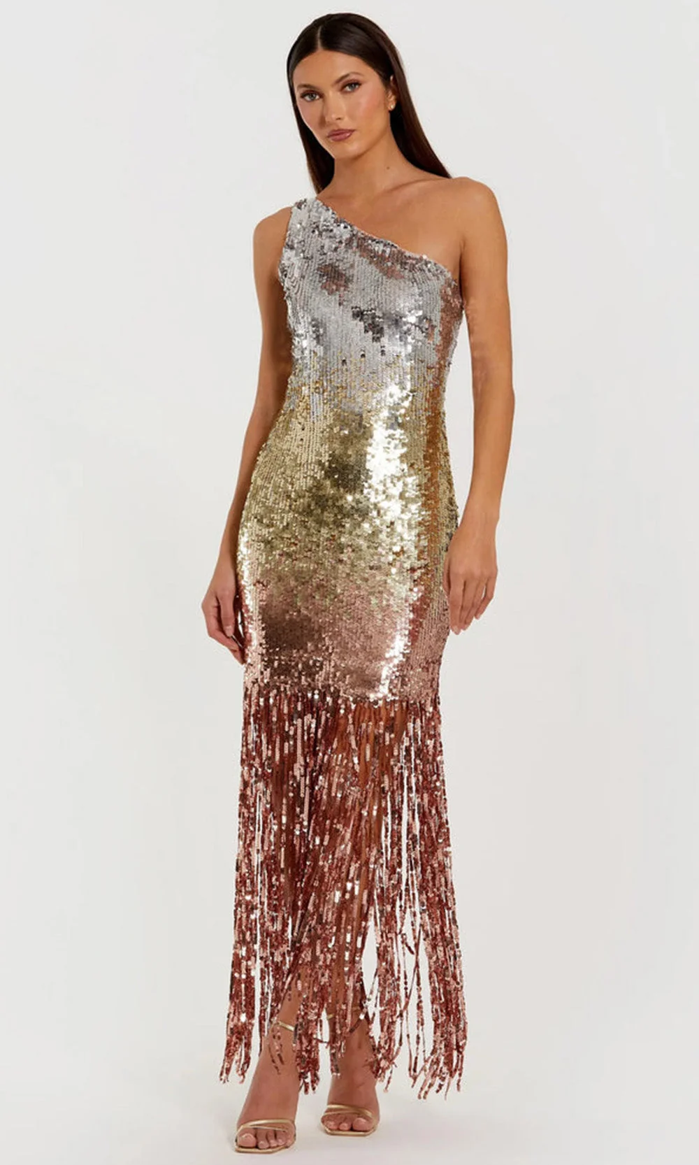 Mac Duggal 6212 - Fringe Hem Fully Sequin Sleeveless Gown