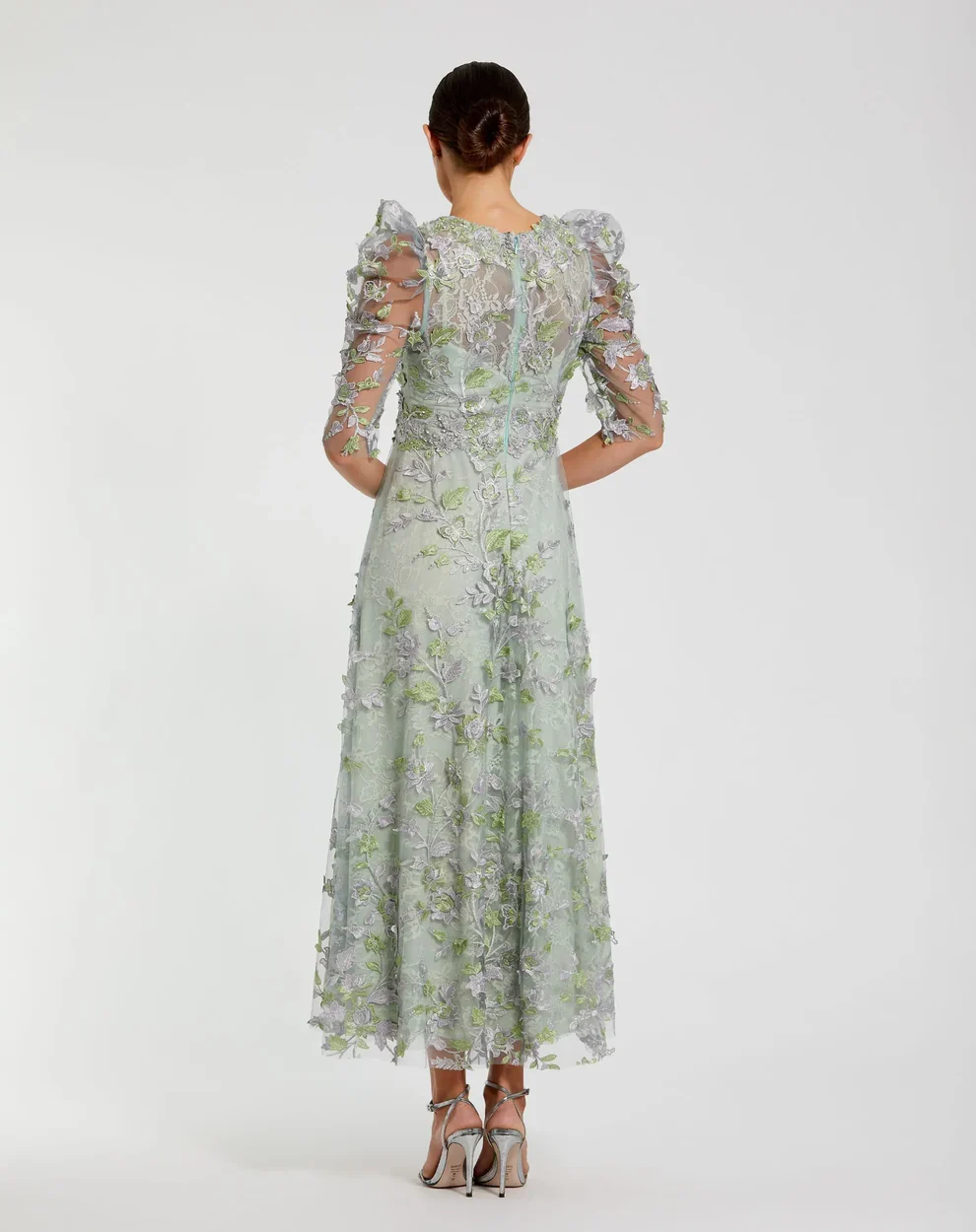 Mac Duggal 68193 - Tea Length Floral Ornate Dress - Image 6