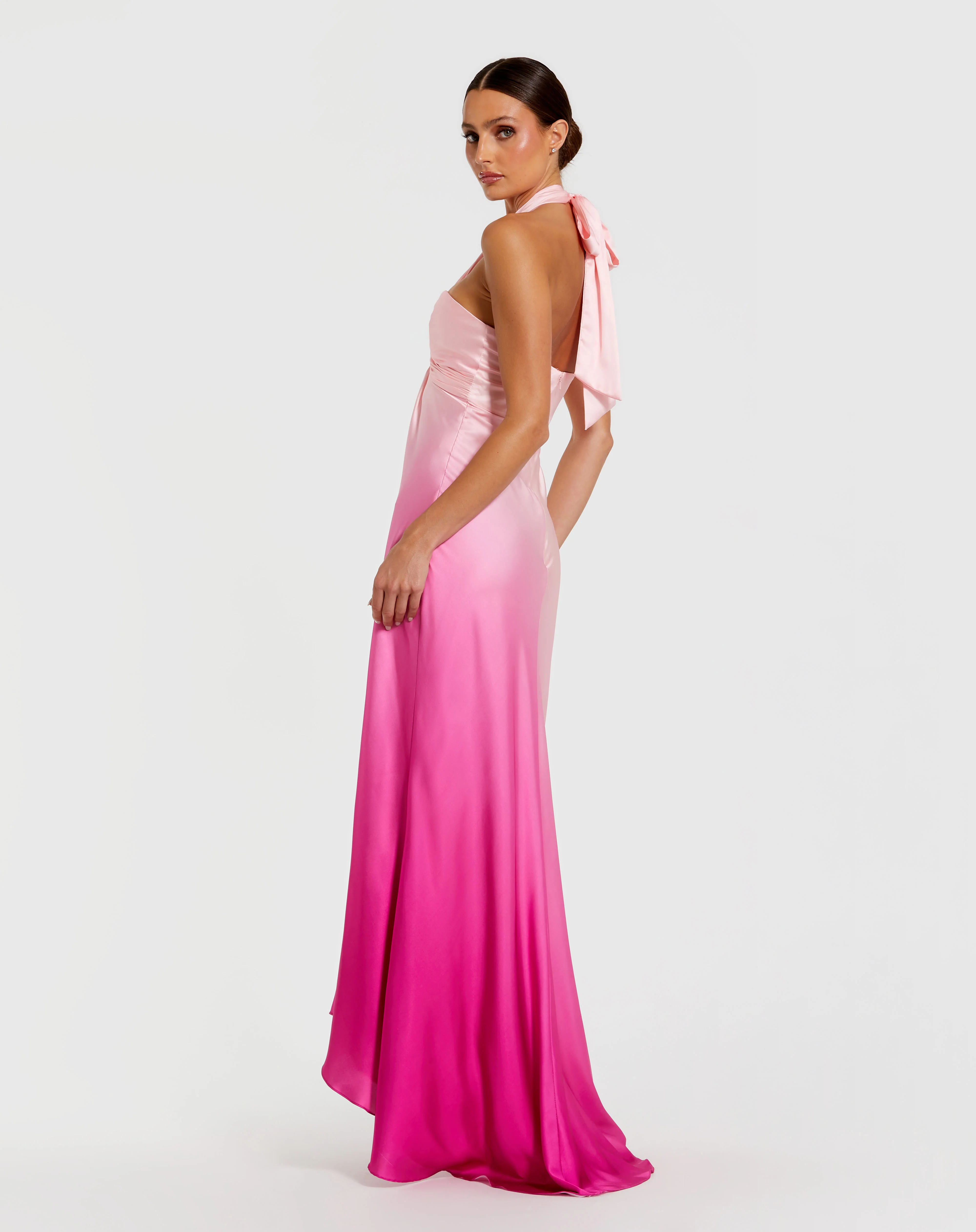 Mac Duggal 68501 - Empire Waist Tie Halter Ombre Dress - Image 6