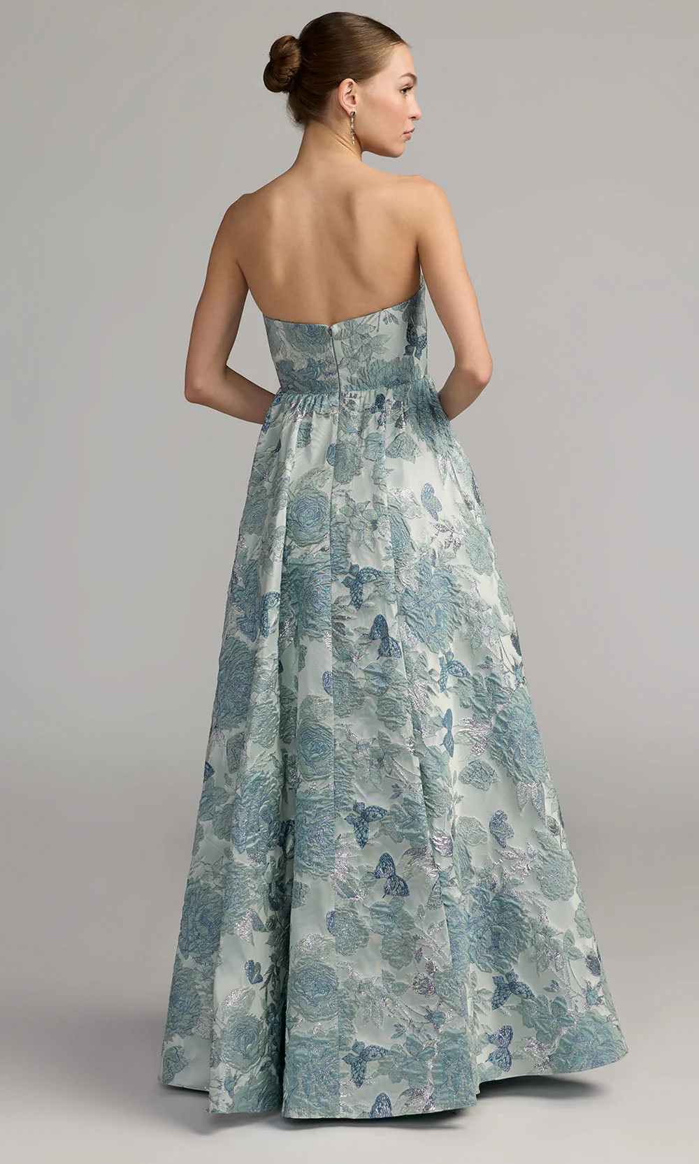 Mac Duggal 68999 - Floral Brocade Pleated Long Gown - Image 2