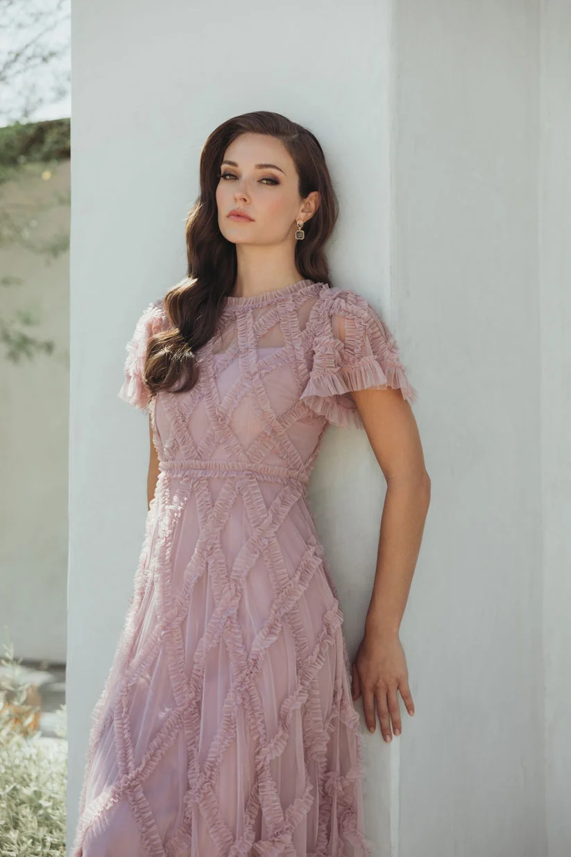 Mac Duggal 8278 - Short Sleeve A-Line Dress with Ruffles - Image 6