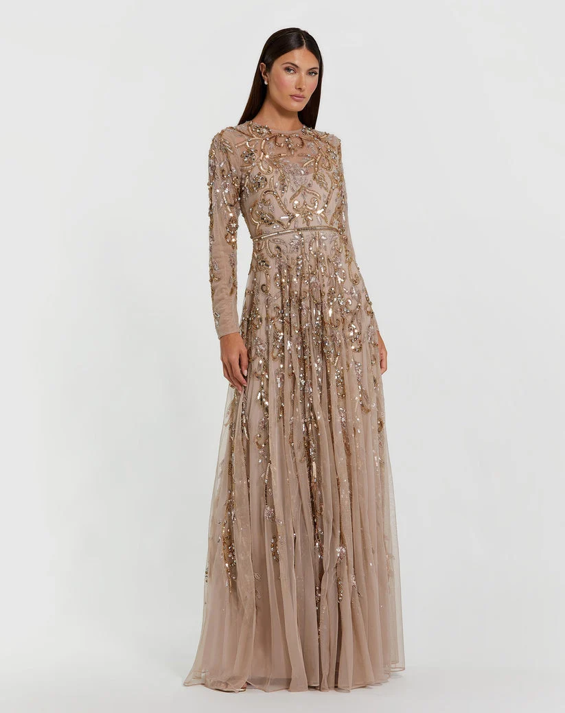 Mac Duggal 94213 - Jewel Neckline Sequin Embellished Gown