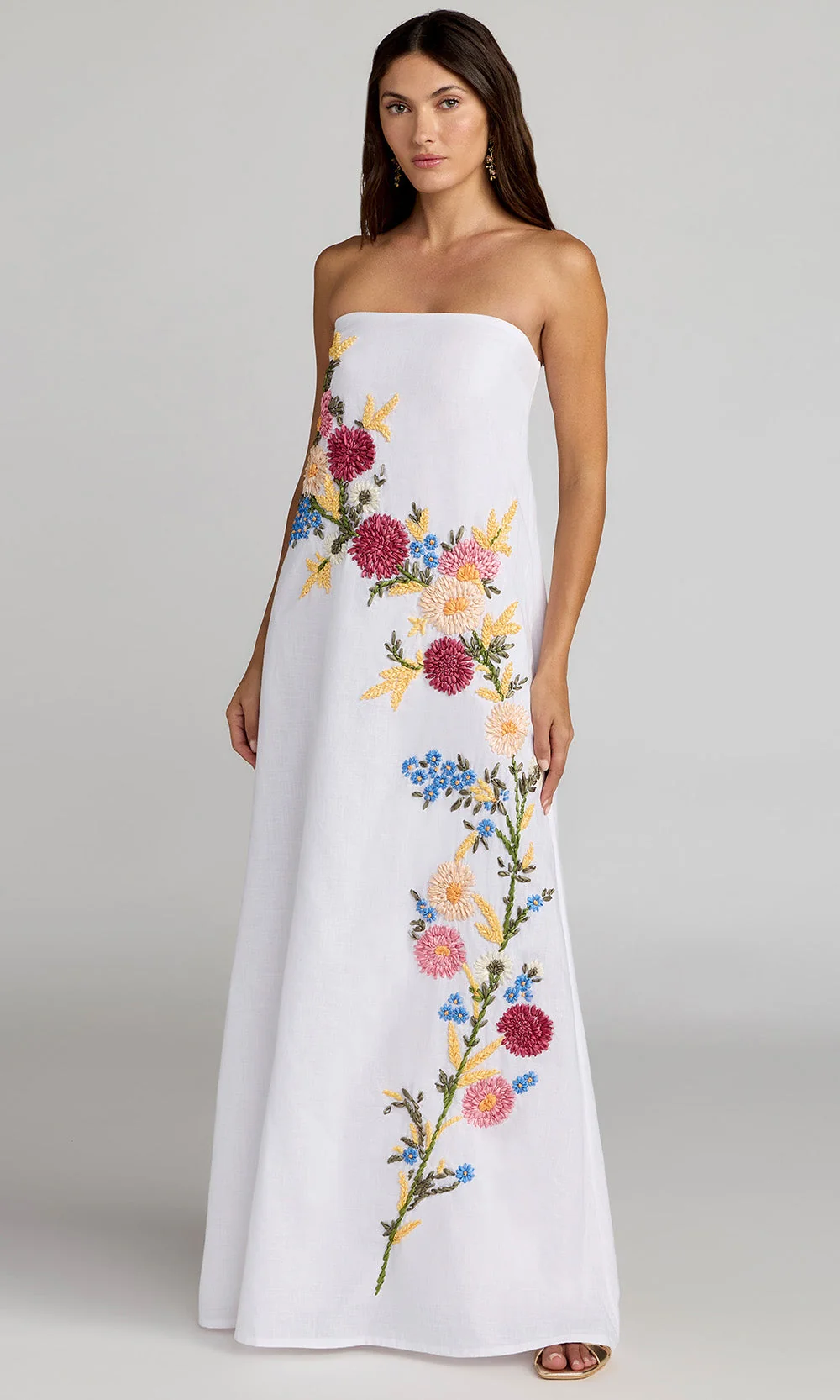 Mac Duggal 9498 - Floral Straight Neck A-Line Dress