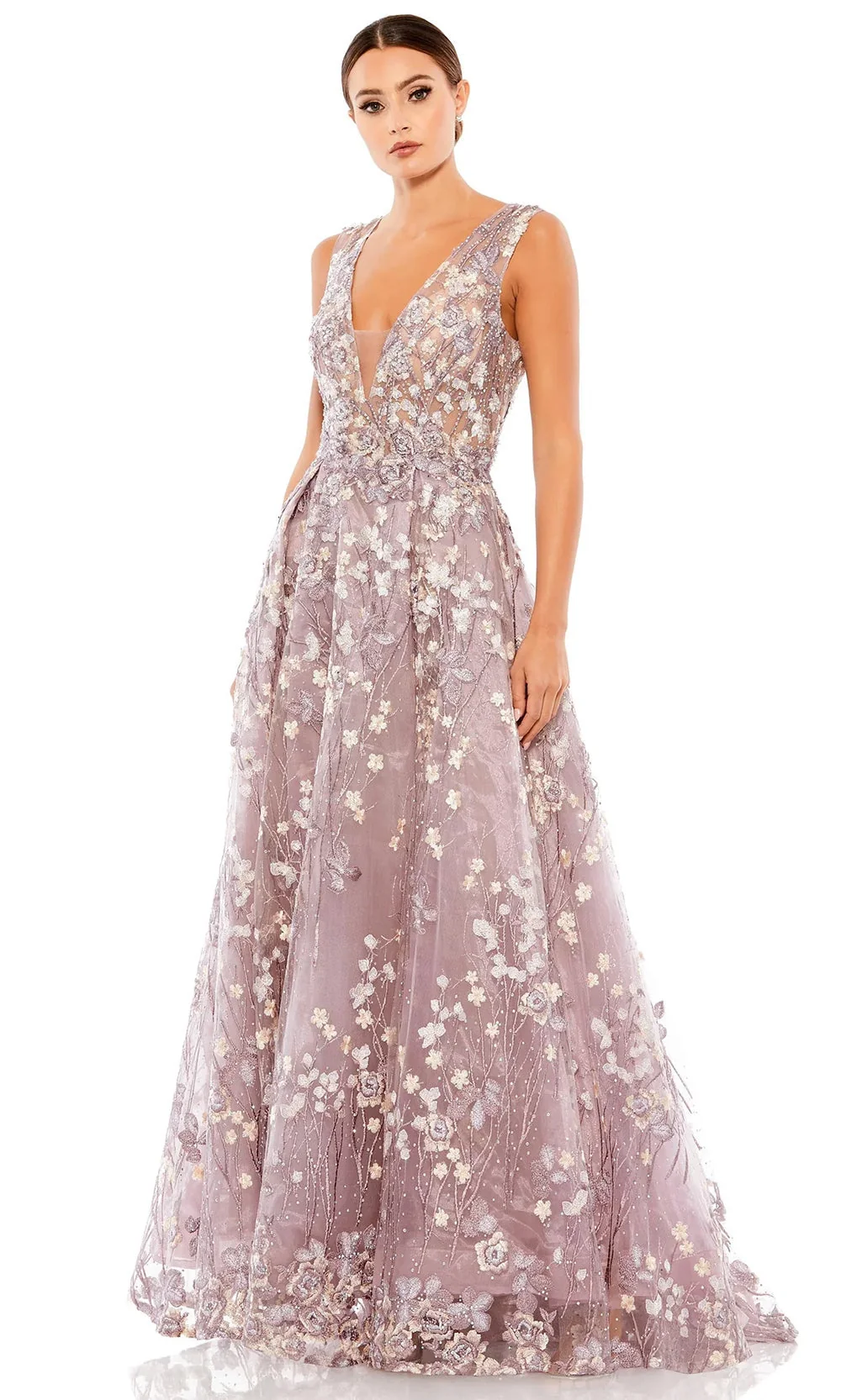 Mac Duggal A20131 - Embroidered V-Neck Evening Dress - Image 11