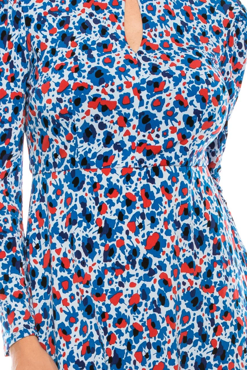 Maggy London - G4799MSC Long Sleeves Floral Print Midi Dress - Image 4