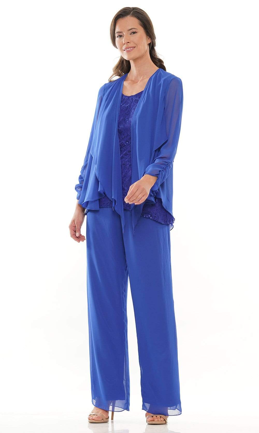 Marsoni by Colors M303 - Layered Jacket Lace Pantsuit - Image 14
