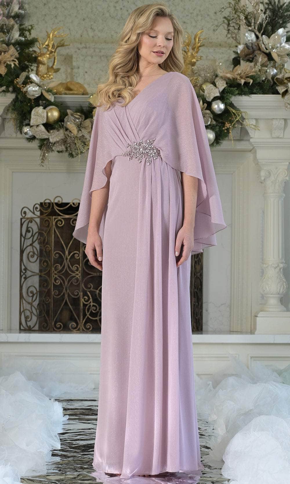 Marsoni by Colors MV1361 - V-Neck Chiffon Gown with Applique - Image 3