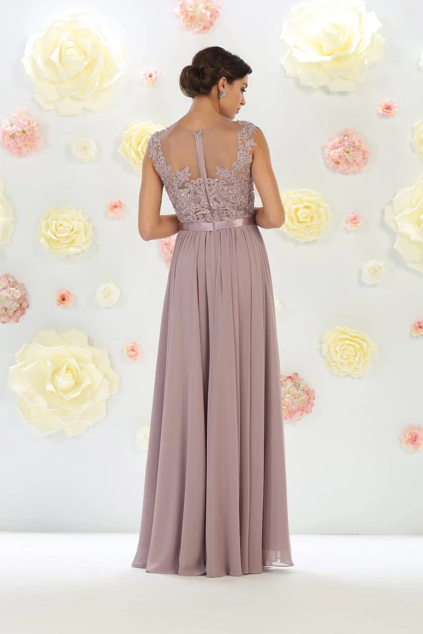 May Queen Bridal - MQ1428 Cap Sleeve Lace Dress - Image 10