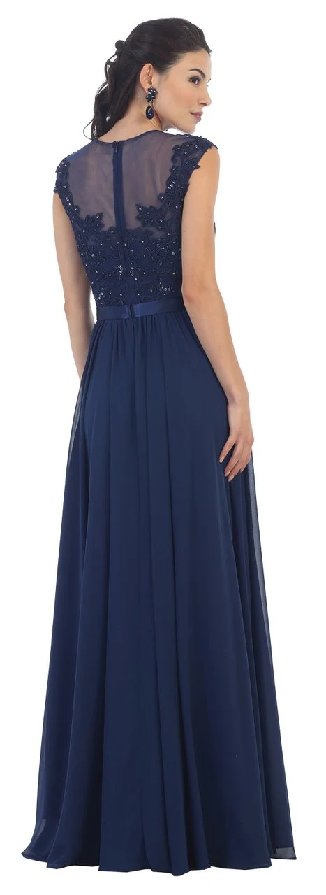 May Queen Bridal - MQ1428 Cap Sleeve Lace Dress - Image 6