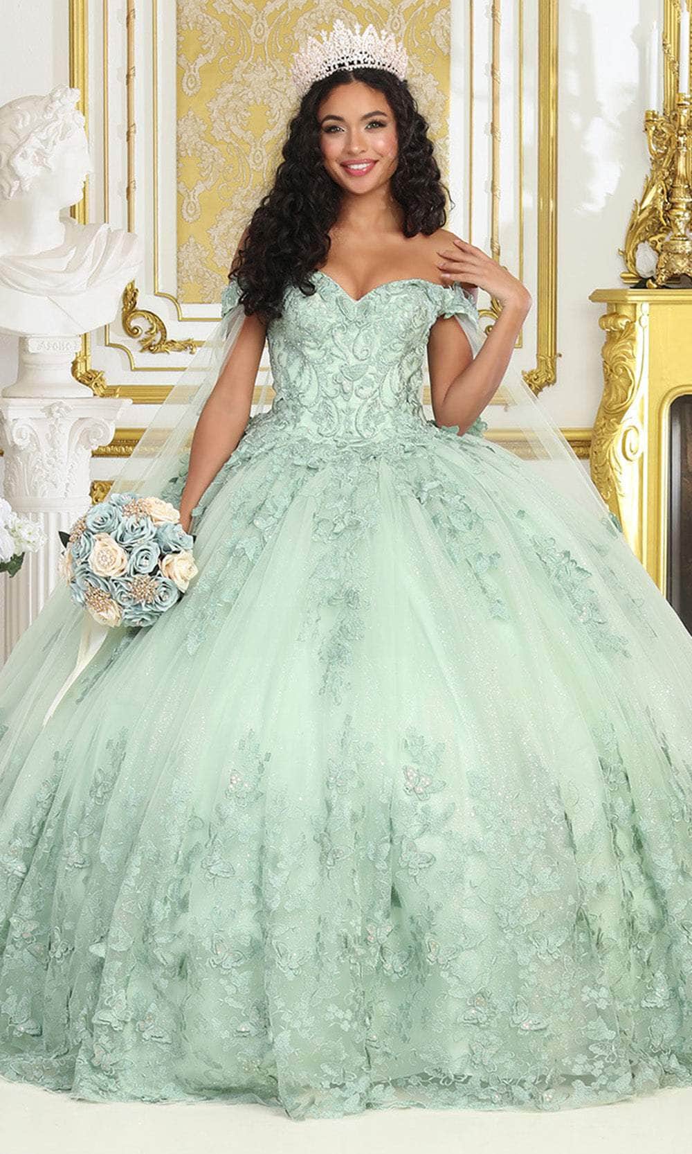 May Queen LK236 - Off Shoulder Ballgown - Image 5