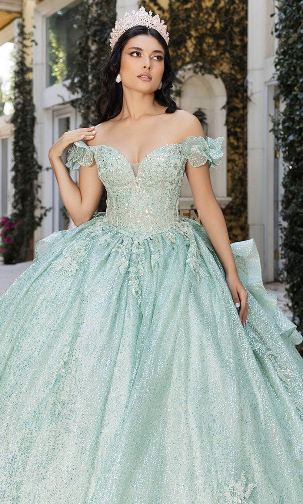 May Queen LK265 - Cathedral Sequin Ballgown - Image 12