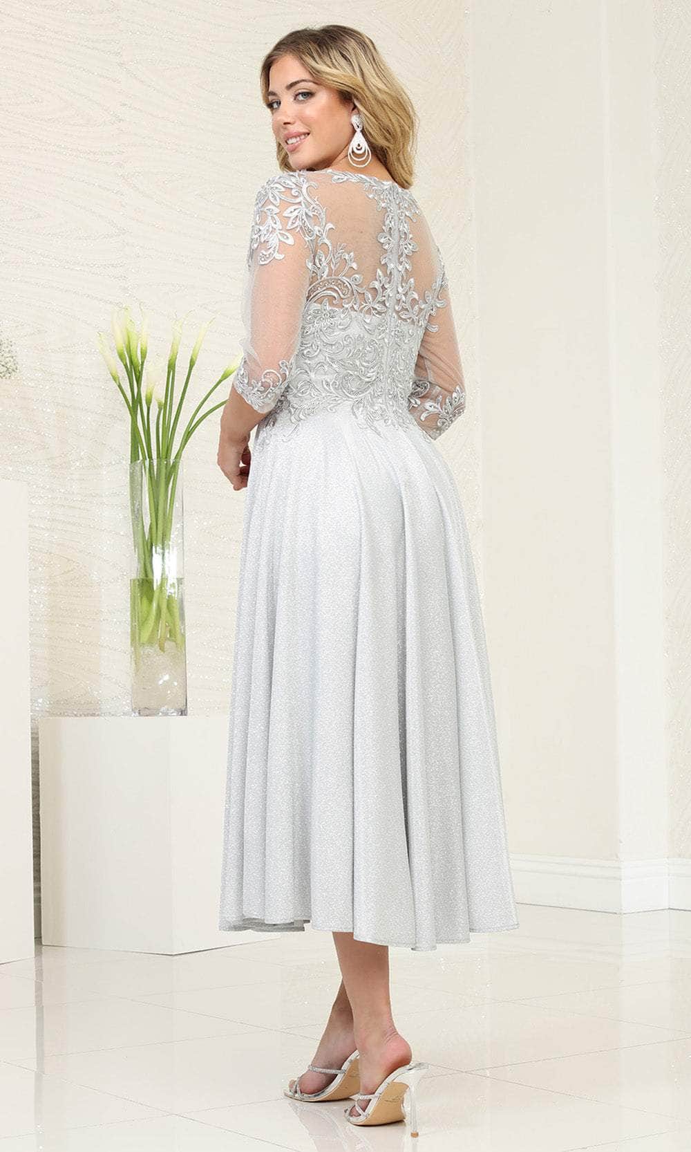 May Queen MQ2057 - Swirl Embroidered Prom Dress - Image 5