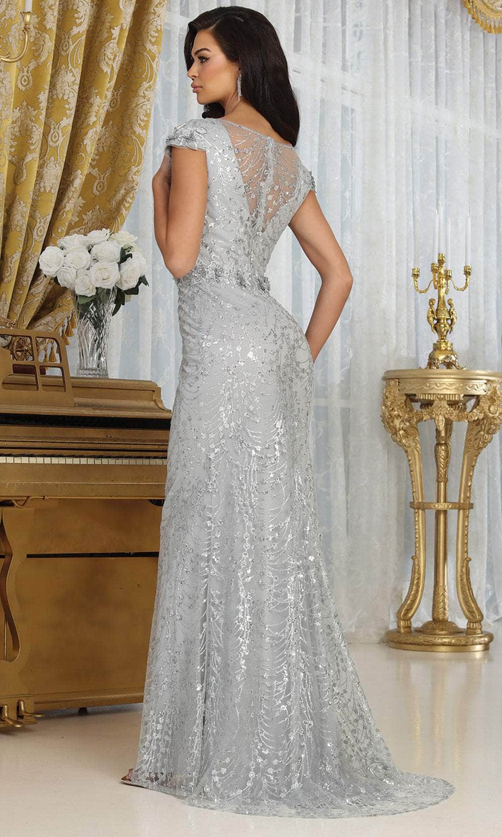 May Queen MQ2062 - Glitter Cap Sleeve Evening Dress - Image 7