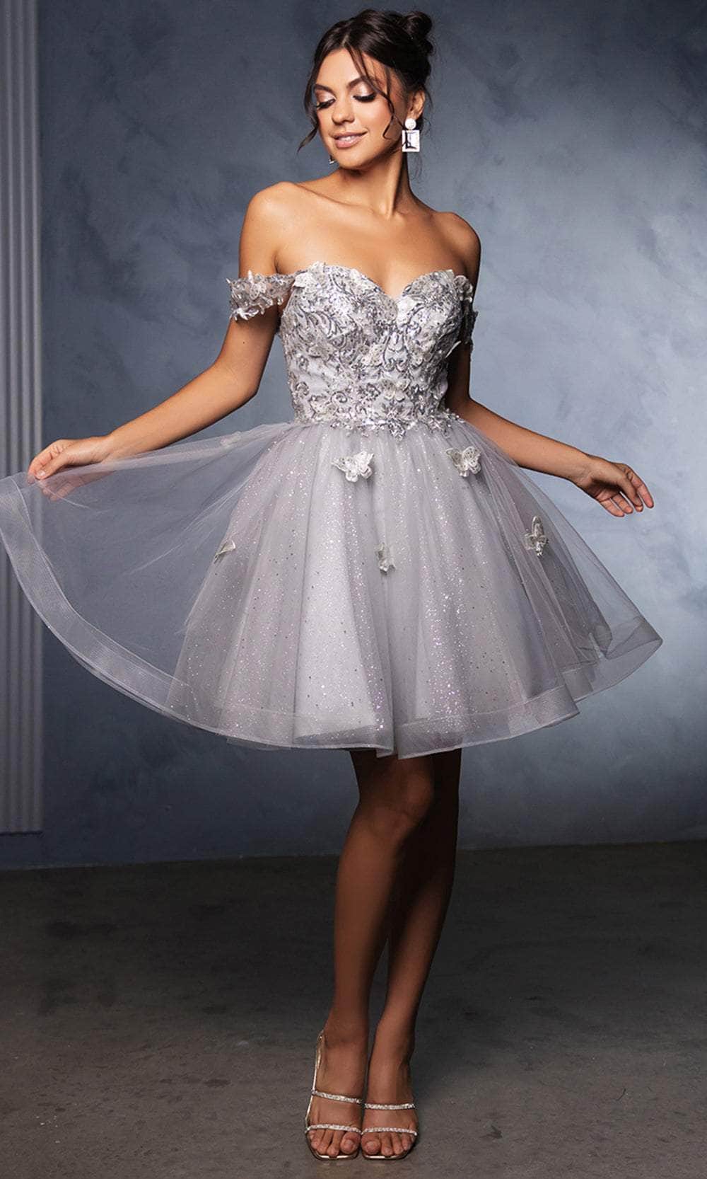 May Queen MQ2105 - Embroidery A-Line Cocktail Dress - Image 18
