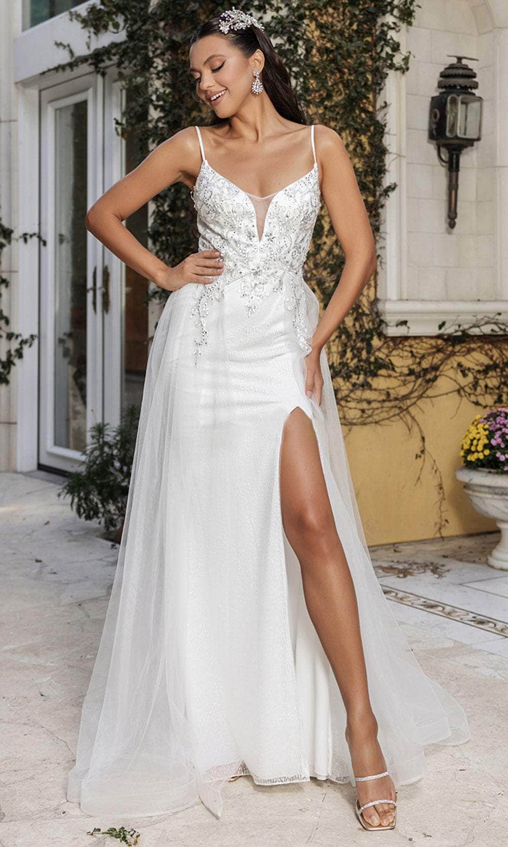 May Queen MQ2125 - Plunging V-Neck Sheath Evening Dress - Image 9