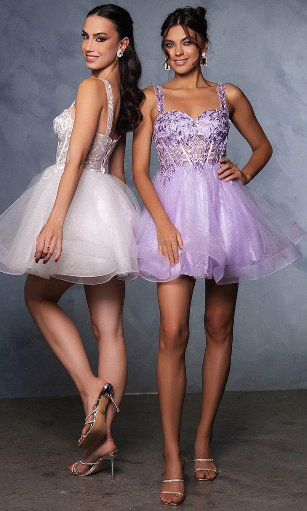 May Queen MQ2149 - Glitter Illusion Cocktail Dress - Image 8