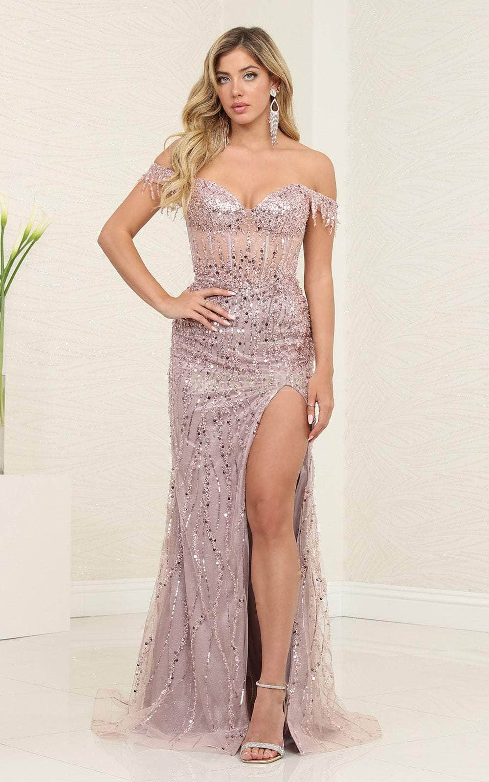 May Queen RQ8111 - Sequin Corset Prom Dress - Image 7