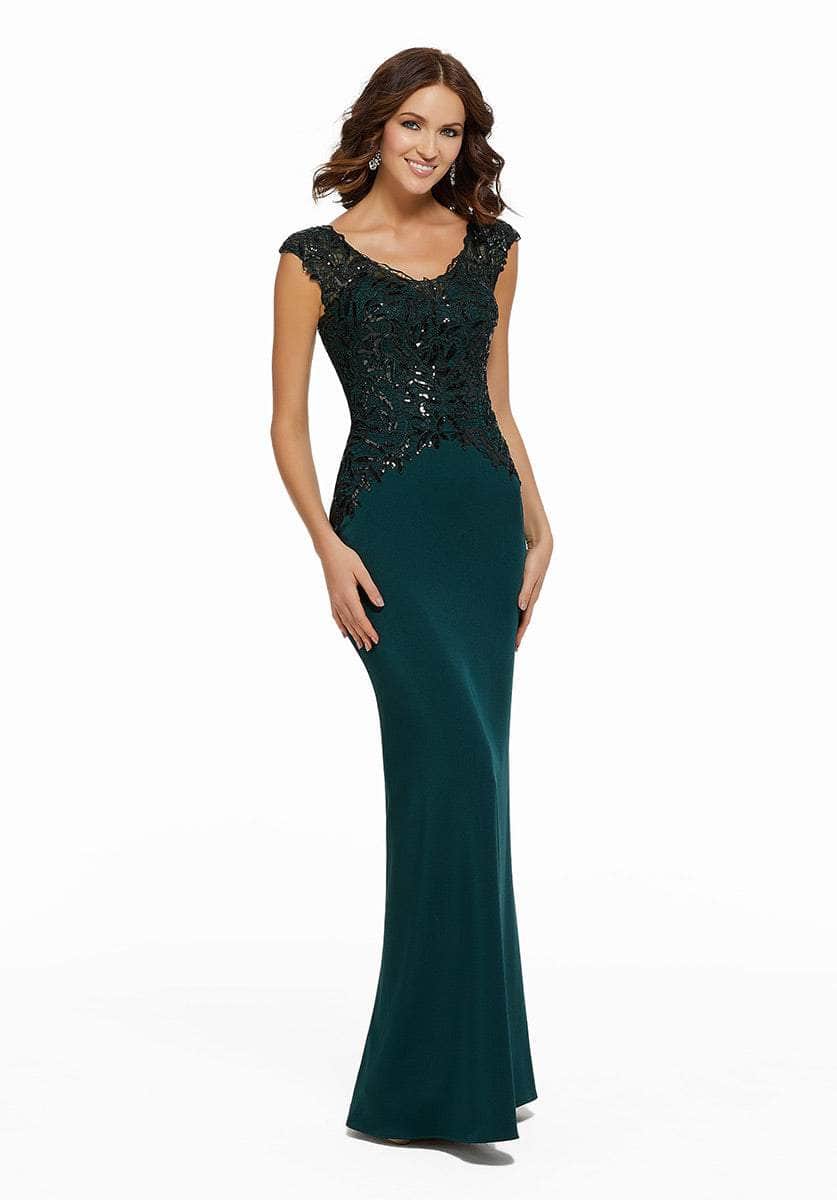 MGNY by Mori Lee 72014SC - Embellished Lace Fitted Gown