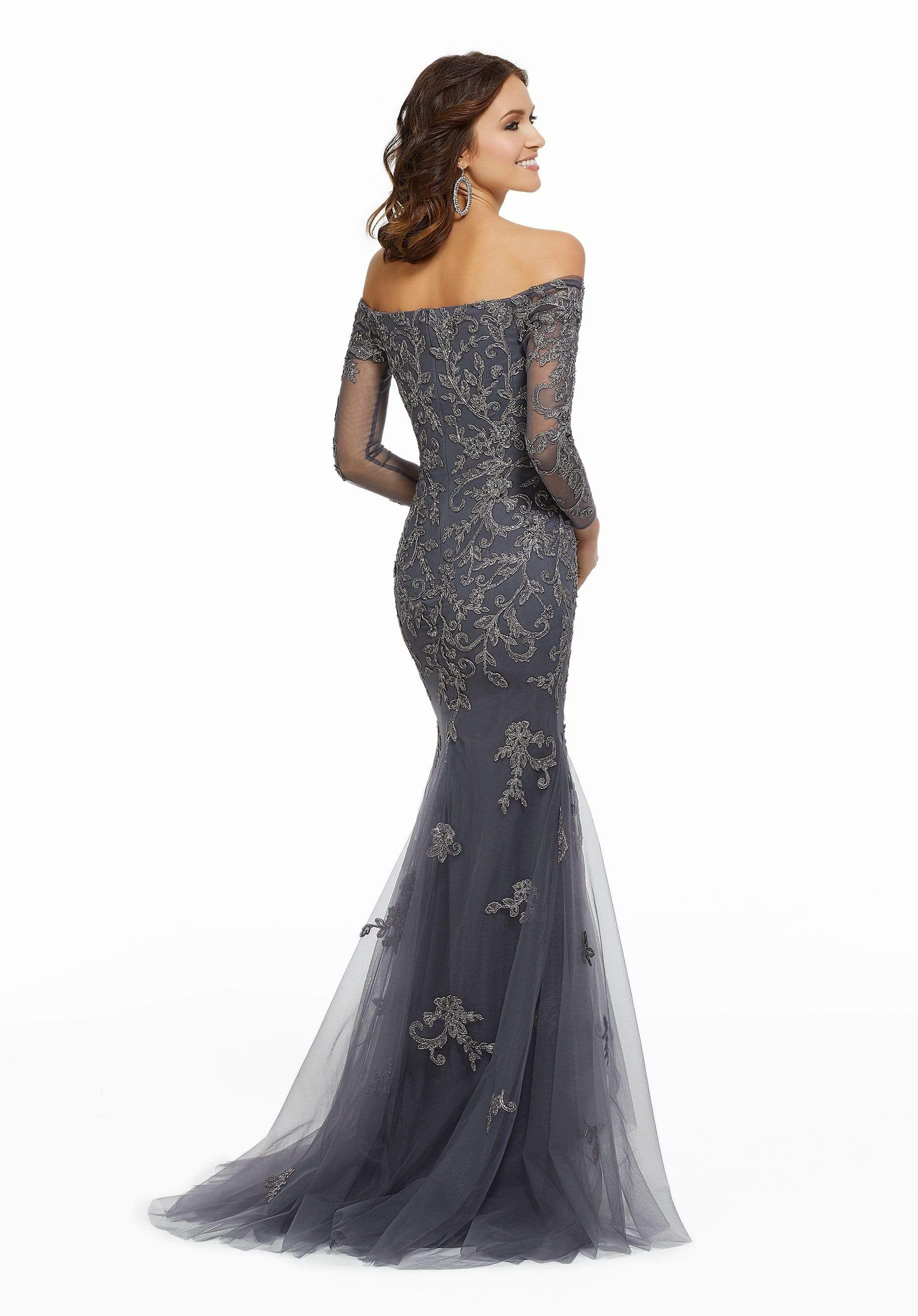 MGNY By Mori Lee 72015 - Metallic Lace Evening Dress - Image 2