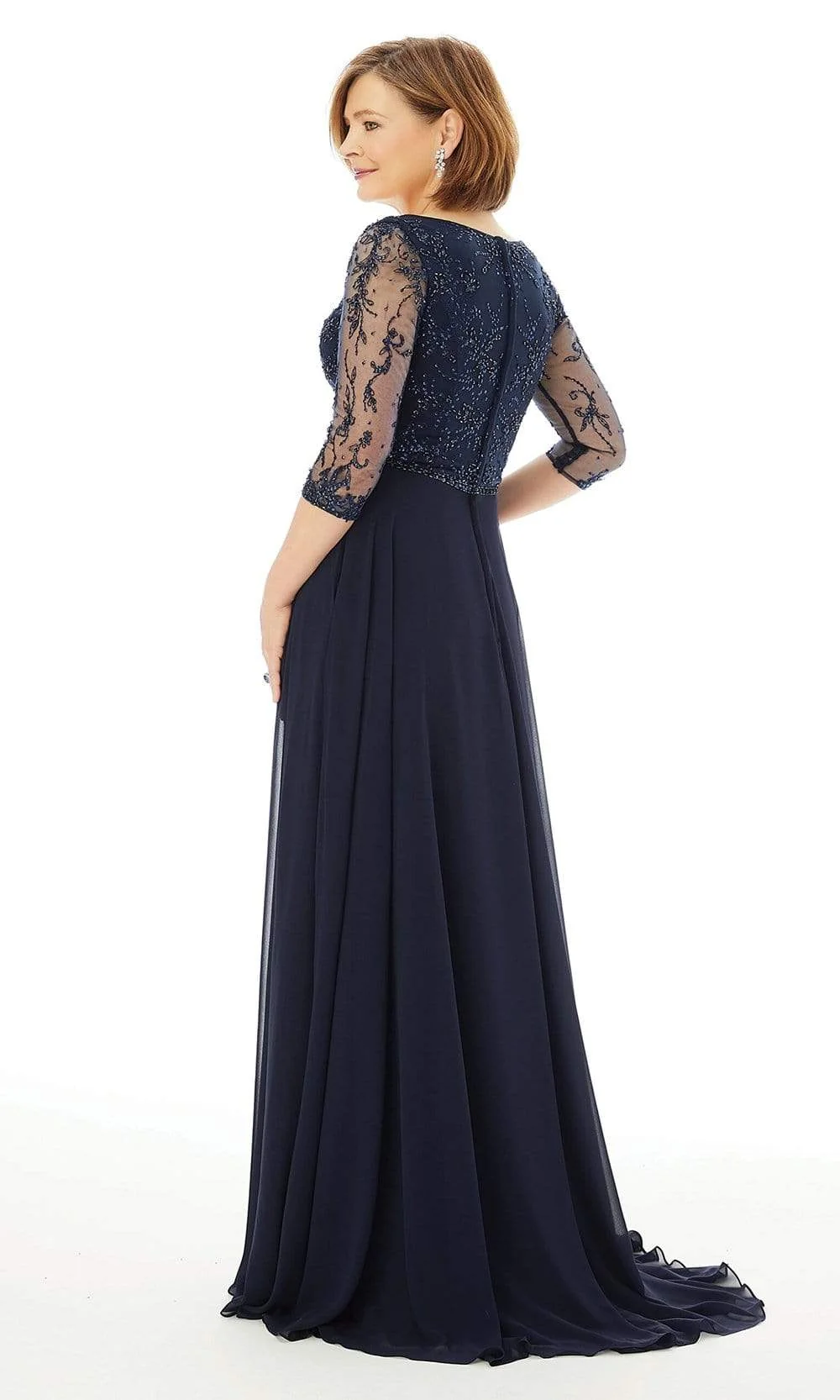 MGNY By Mori Lee 72208 - Surplice V Neck Chiffon Gown - Image 2