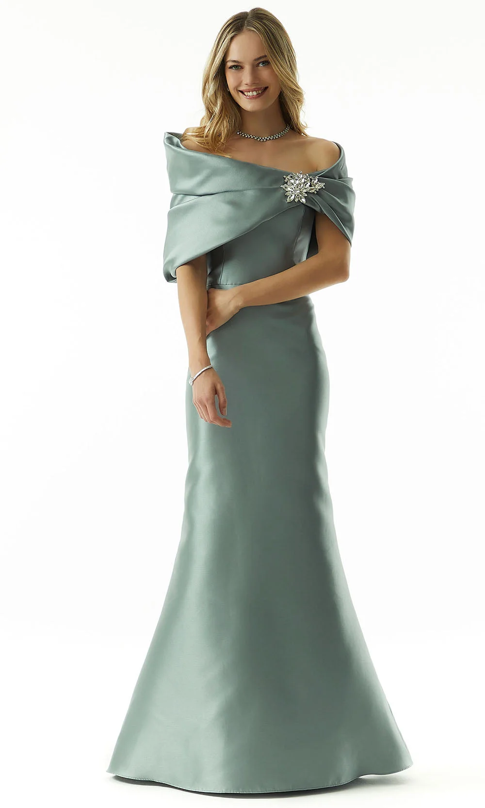MGNY By Mori Lee 73017 - Metallic Mermaid Evening Dress - Image 5