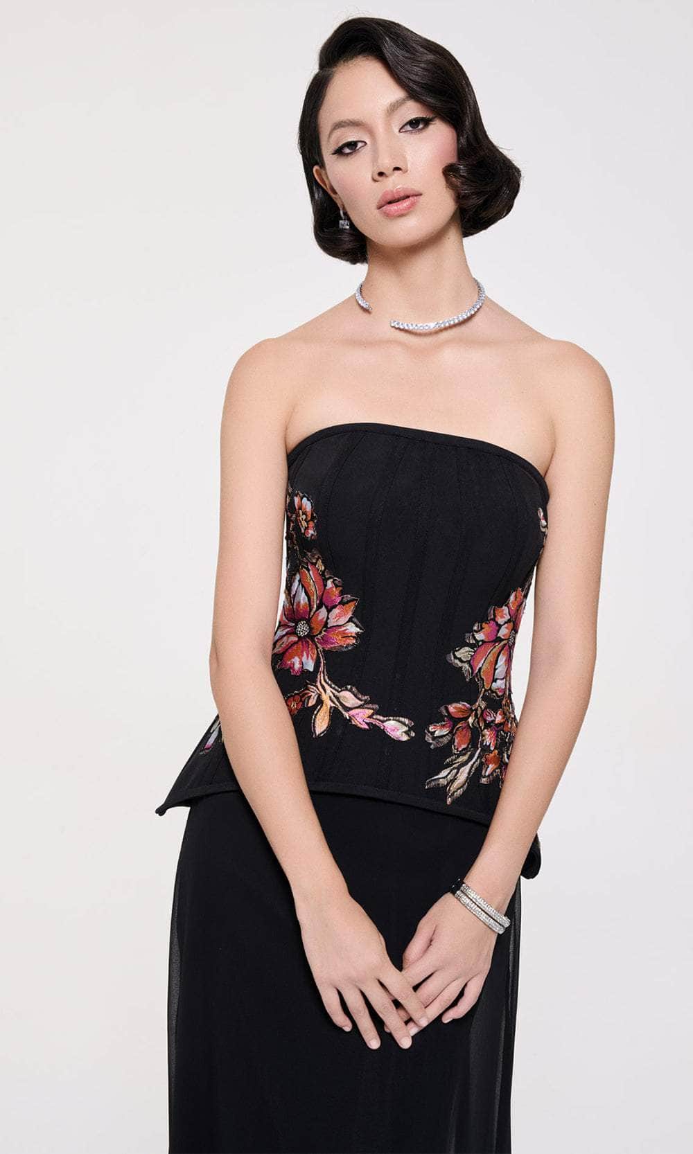 MNM Couture B1117 - Embroidered Bodice Strapless Gown - Image 4