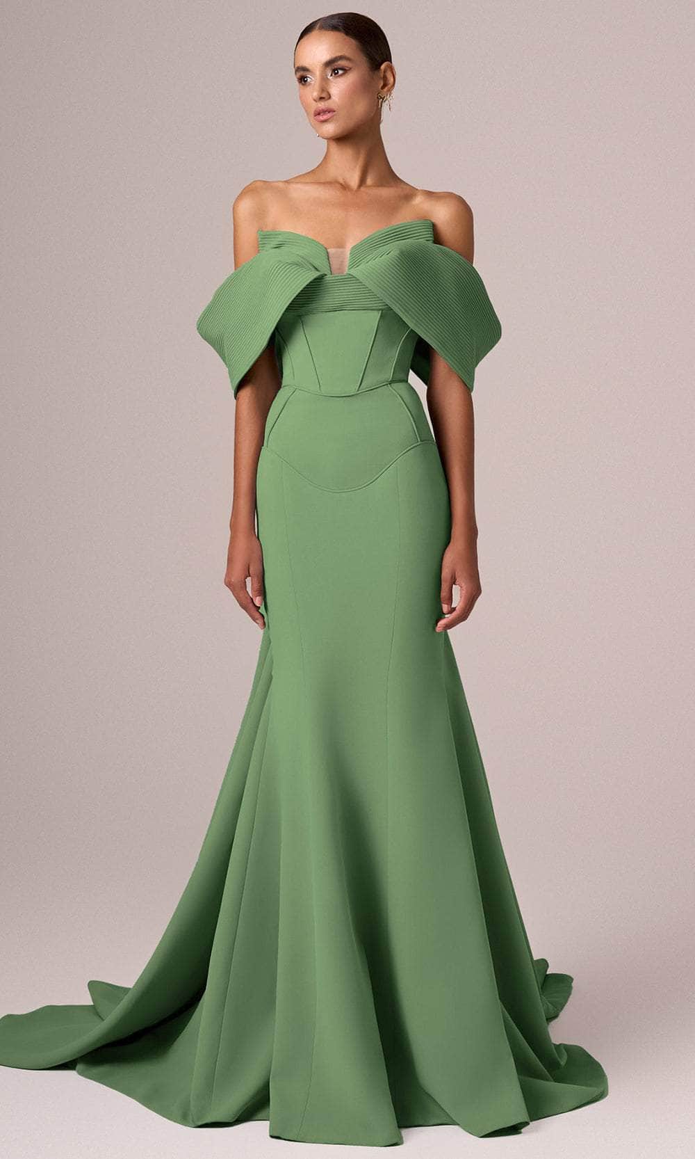 MNM Couture E0085 - Structured Trumpet Corset Gown