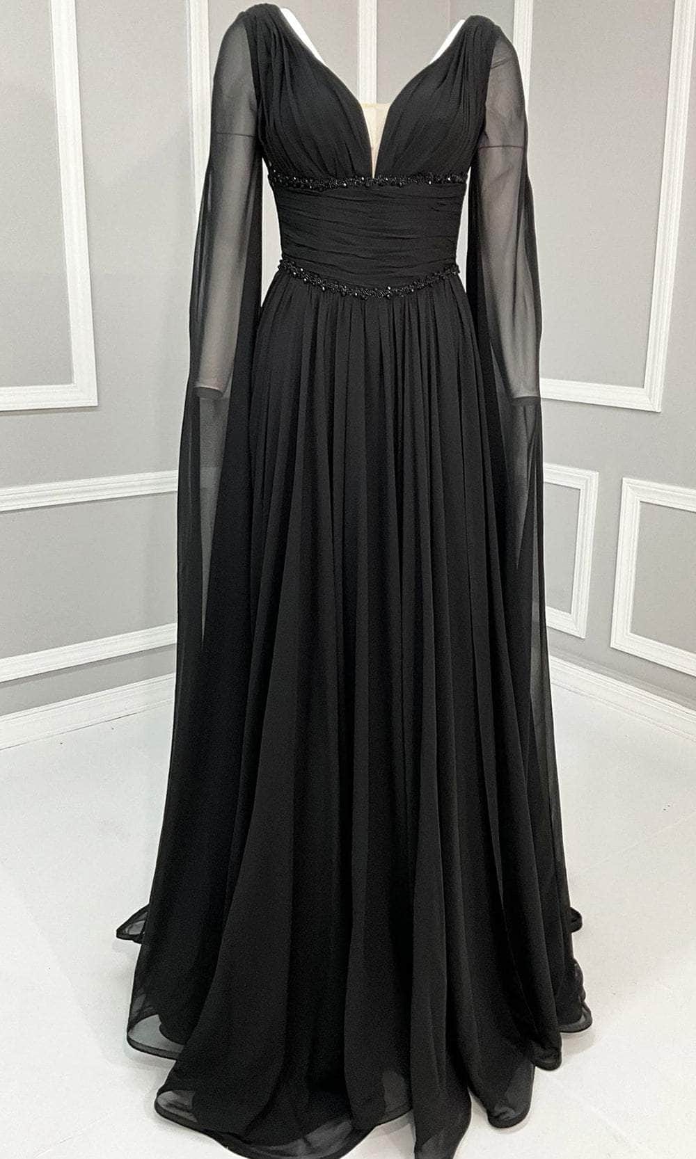 MNM Couture F02828A - Ruched A-Line Evening Dress - Image 6