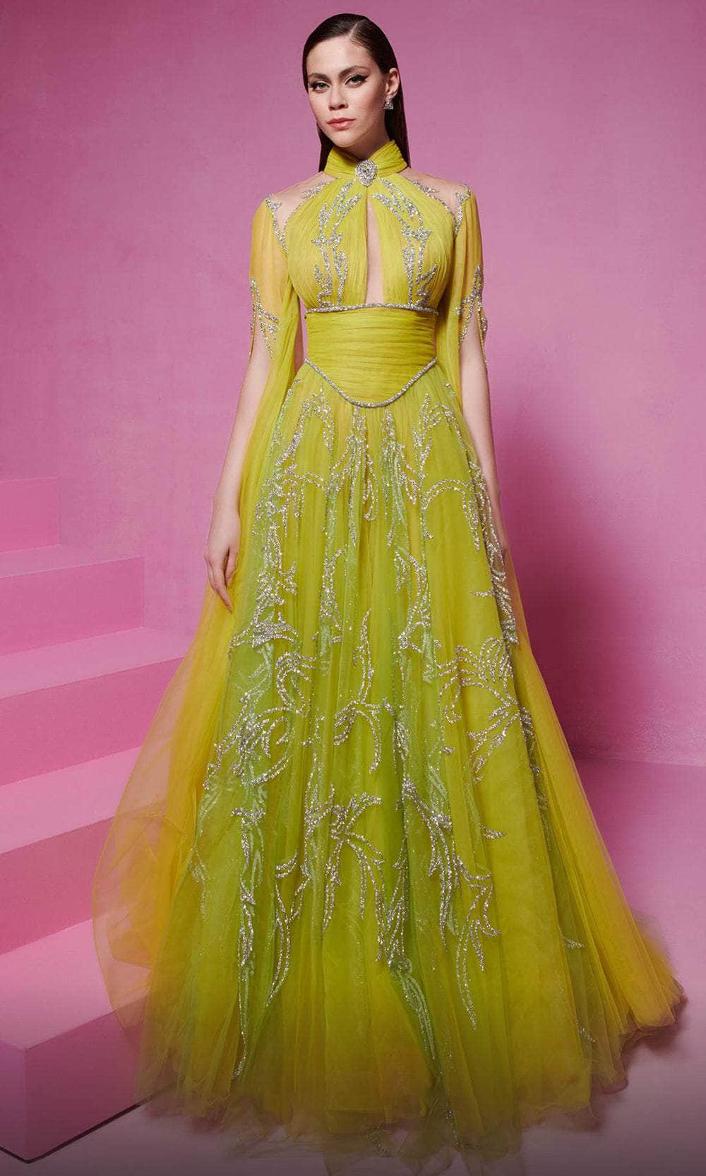 MNM Couture F02844 - Brooch Accent Evening Gown - Image 3