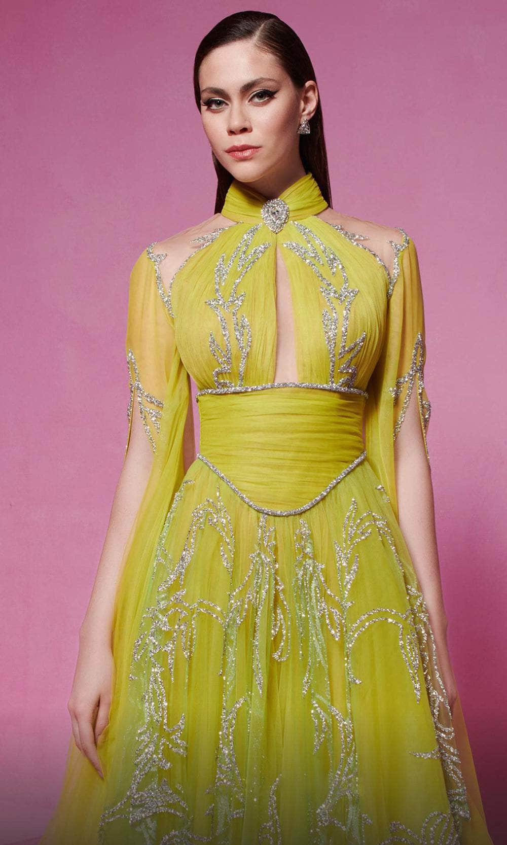 MNM Couture F02844 - Brooch Accent Evening Gown - Image 4