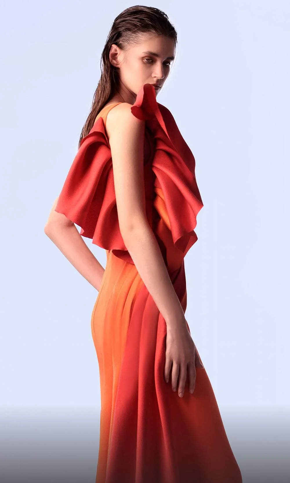 MNM Couture G1718 - Flutter Sleeve Mermaid Evening Gown - Image 6