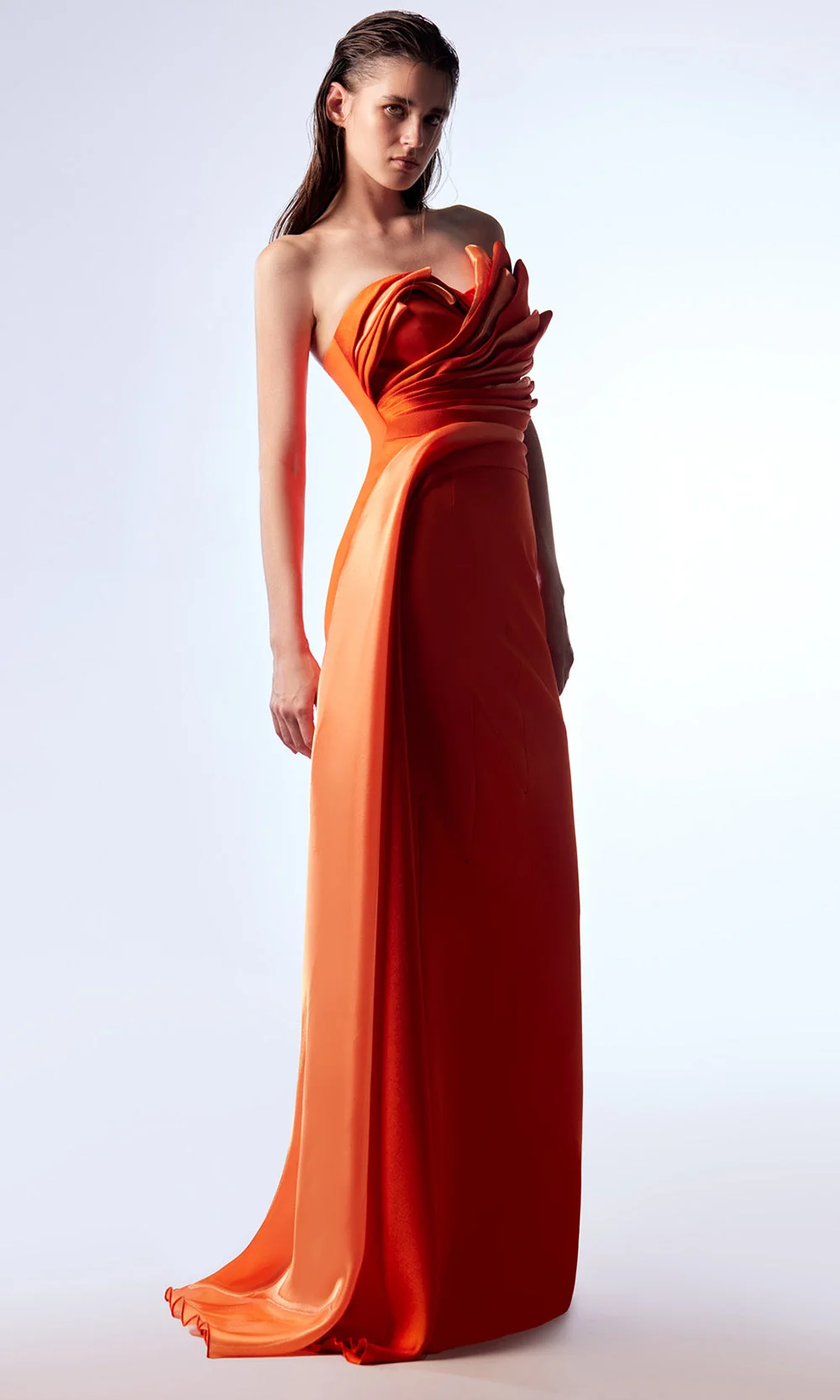 MNM Couture G1719 - Strapless Draped Sheath Gown - Image 3