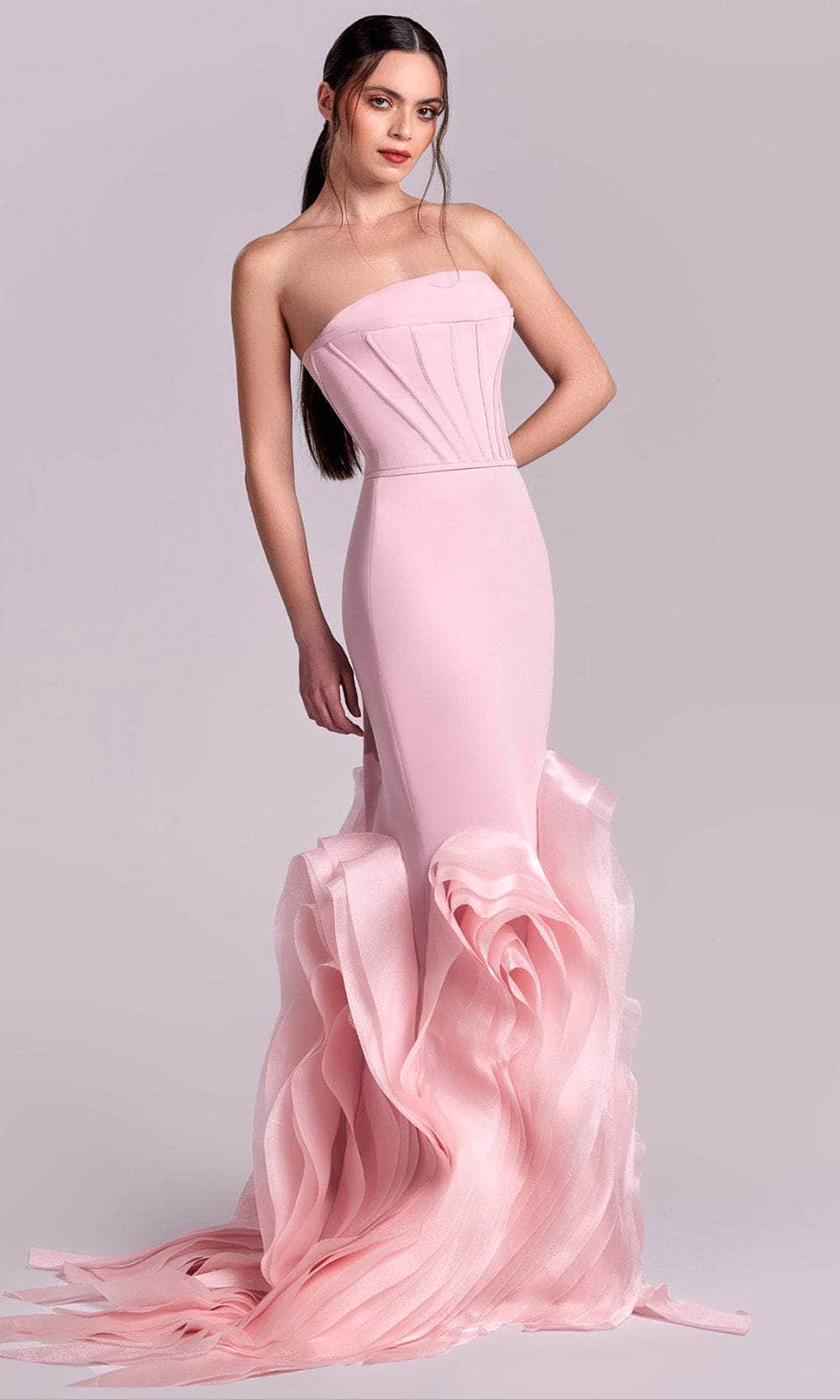 MNM Couture G1825 - Corset Bodice Mermaid Evening Dress - Image 3
