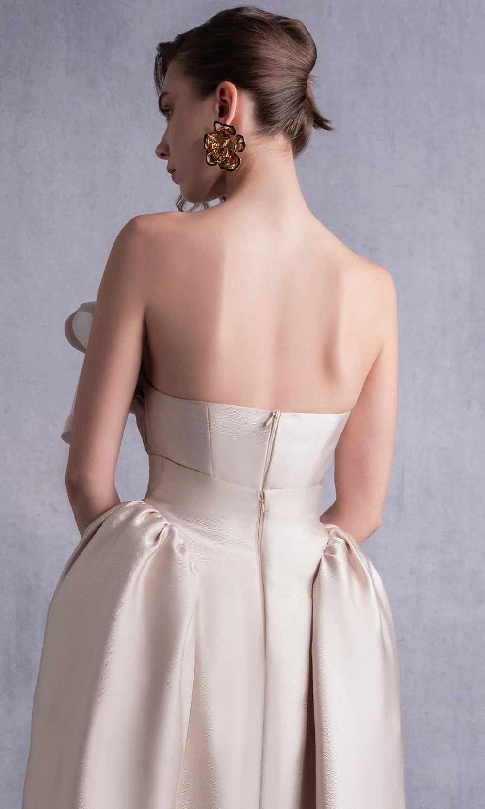 MNM COUTURE GOS2531 - Architectural Ruffled Midi A-Line Dress - Image 5