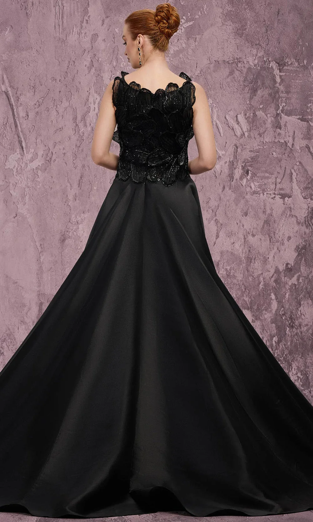MNM COUTURE J03186 - Overskirt Sleeveless Beaded Gown - Image 2