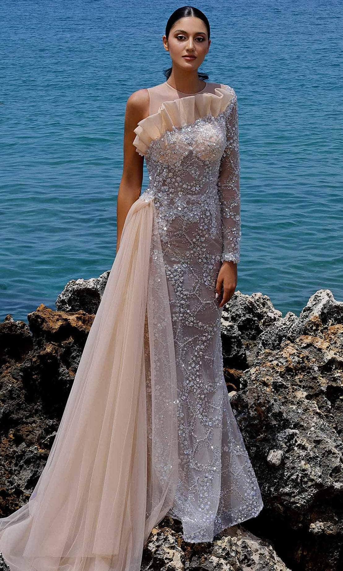 MNM Couture K4003 - Appliqued Dress