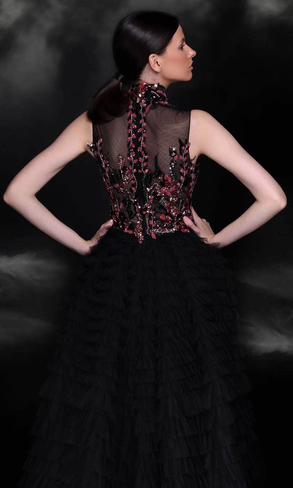 MNM Couture K4099 - Sleeveless Embellished Illusion Evening Gown - Image 4