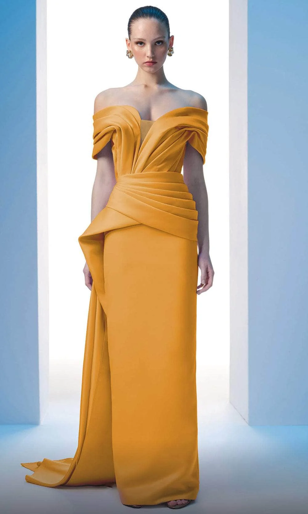 MNM Couture N0607 - Off Shoulder Peplum Evening Gown