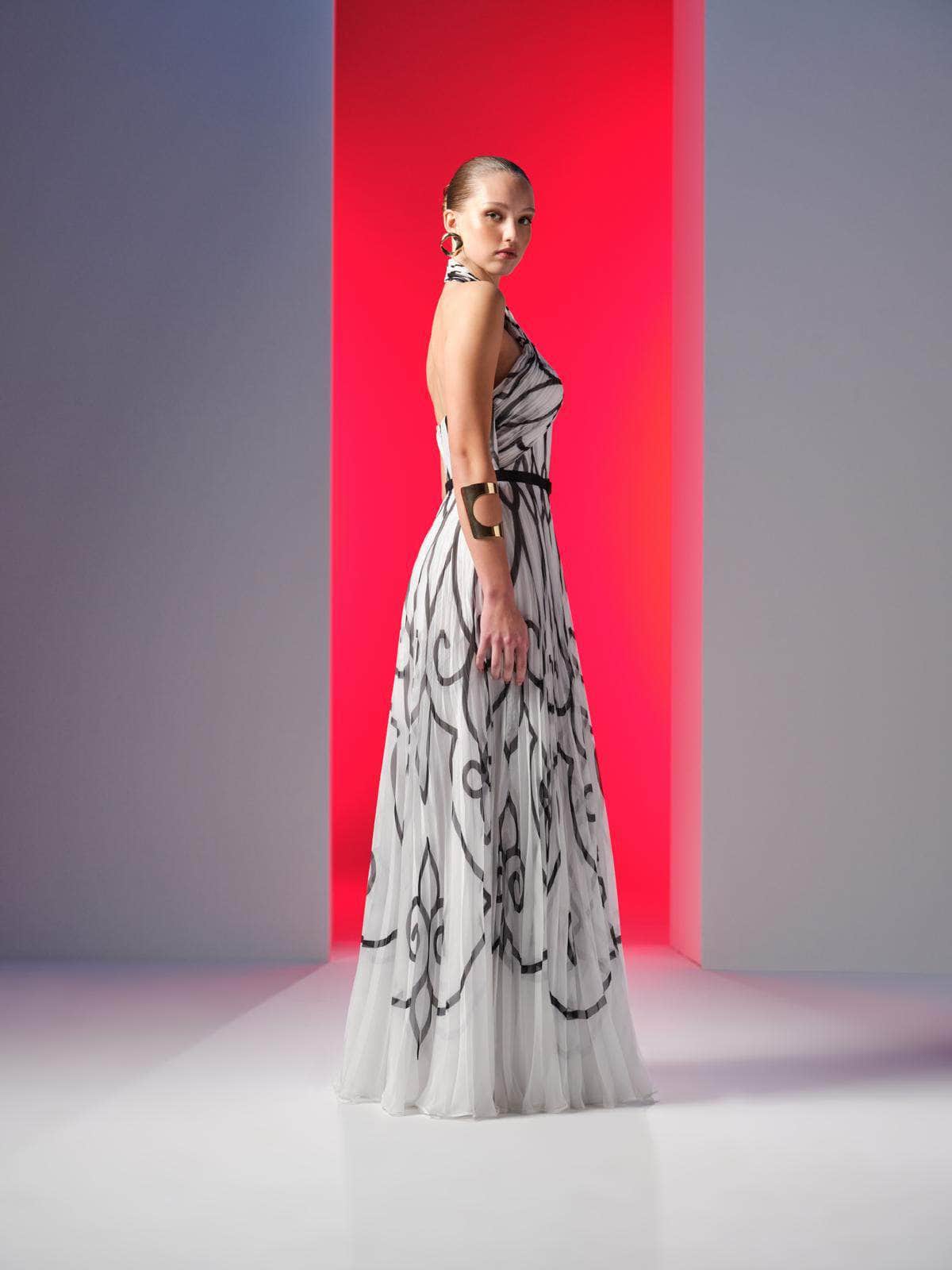 MNM Couture N0614 - Printed A-Line Evening Gown - Image 4