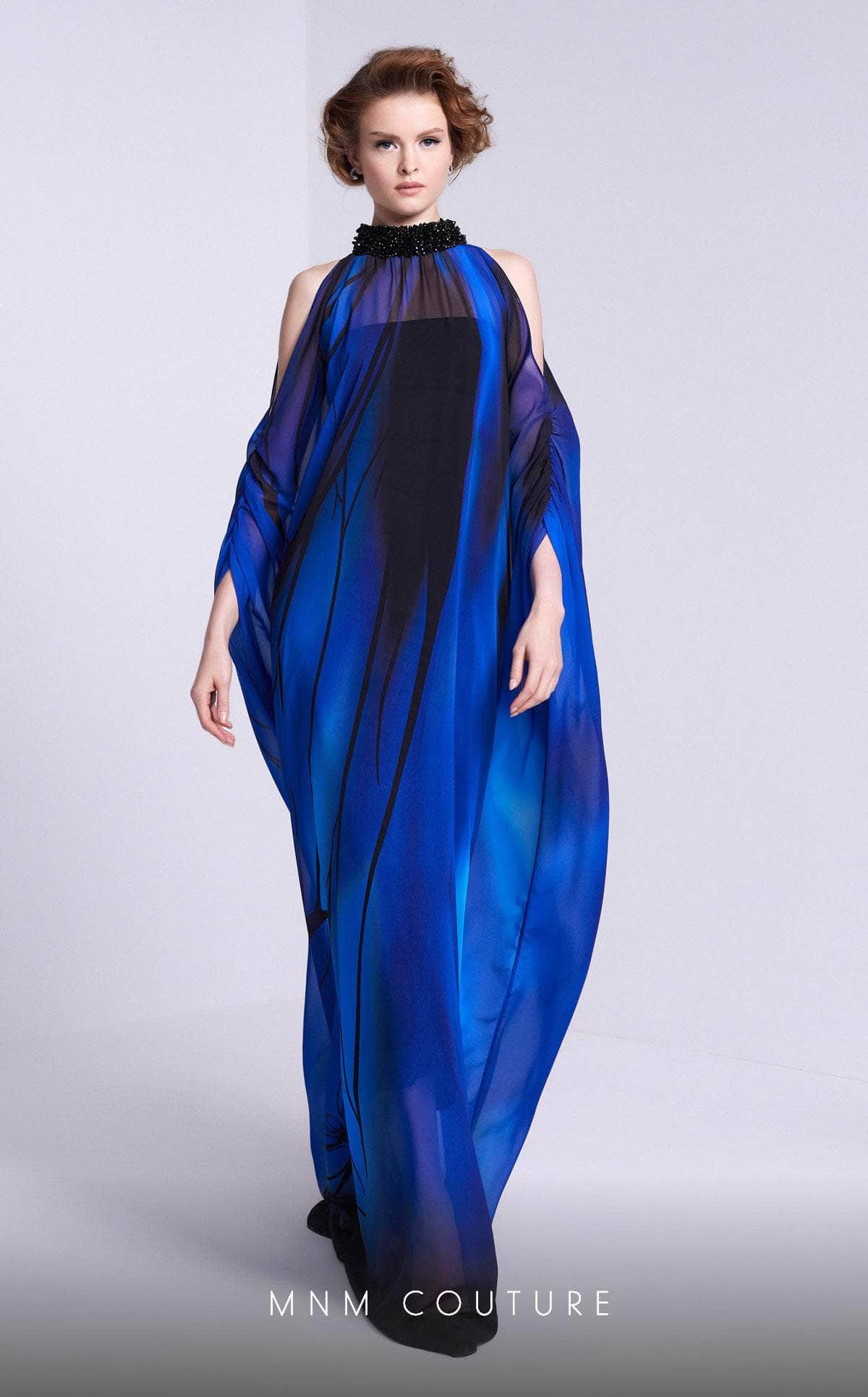 MNM Couture NA0101 - Cold Shoulder Flowy Evening Gown - Image 5