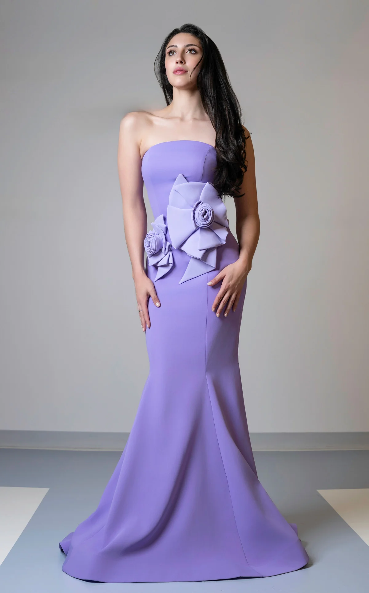 MNM Couture V07456 - Rosette Styled Evening Gown - Image 5