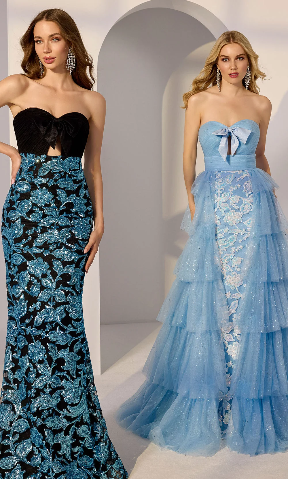 Mori Lee 49275 - Tiered Overskirt Sweetheart Embellished Gown - Image 10
