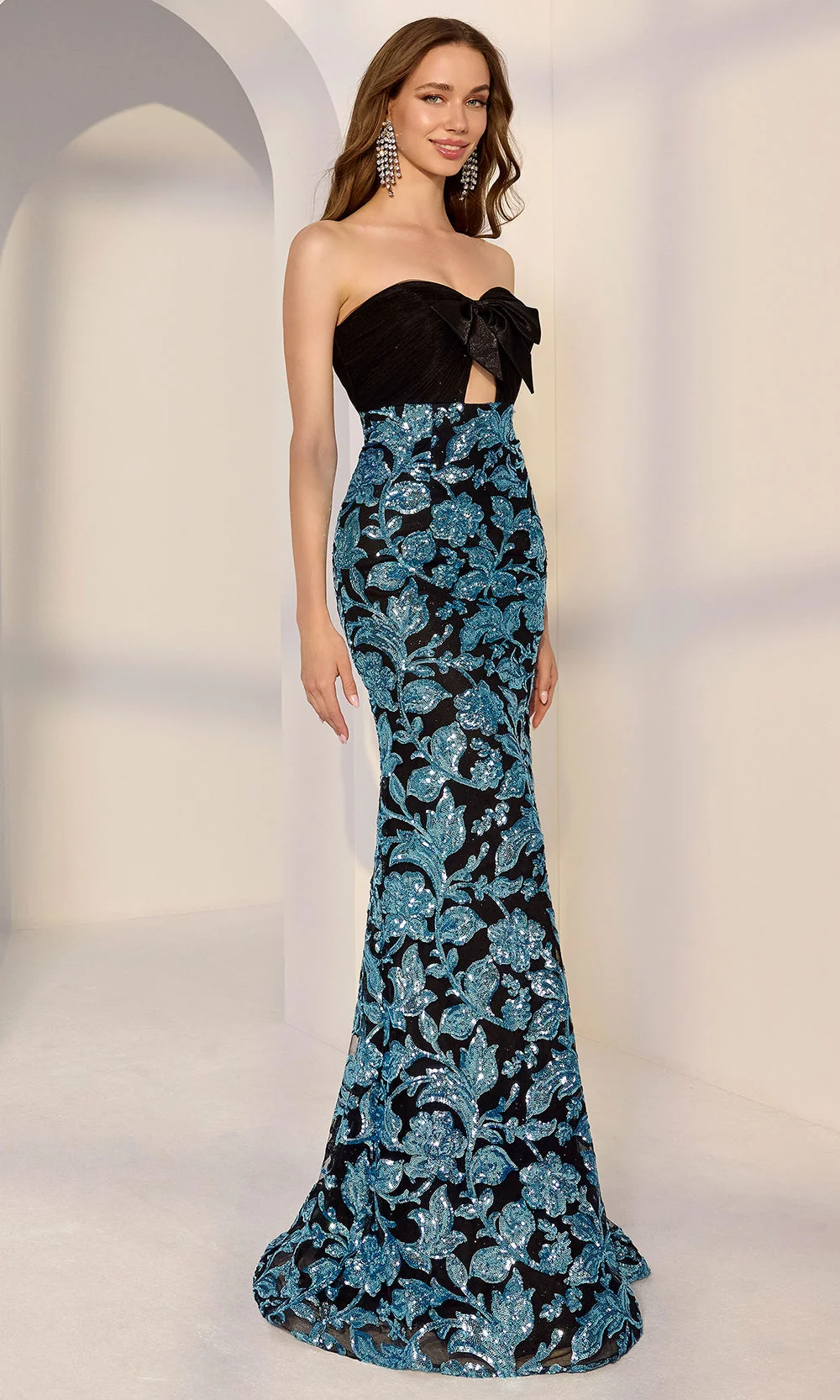 Mori Lee 49275 - Tiered Overskirt Sweetheart Embellished Gown - Image 3
