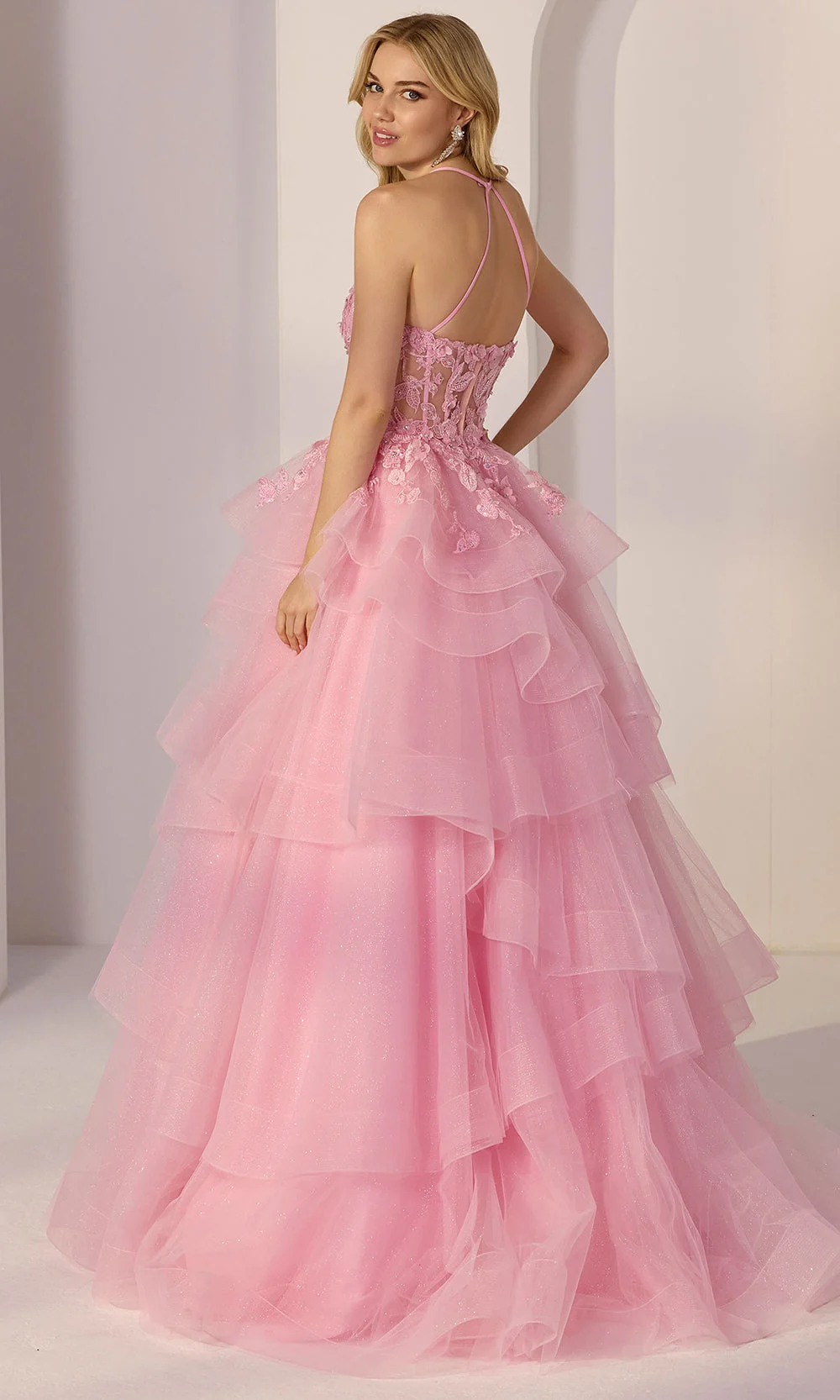Mori Lee 49279 - Sweetheart Floral Embroidered Tiered Gown - Image 2
