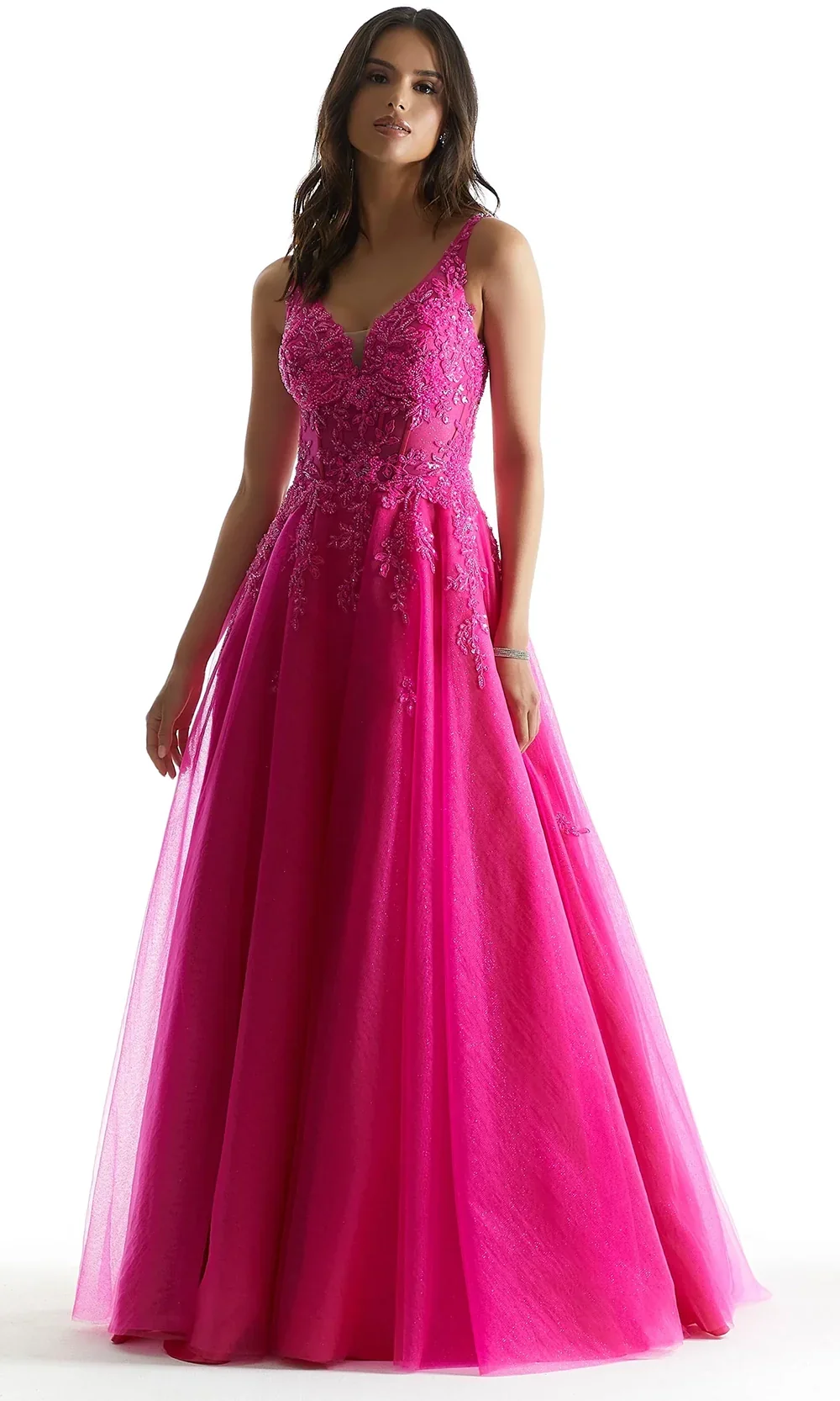 Mori Lee 49325 - Plunging Neckline Sequin Lace Gown - Image 6