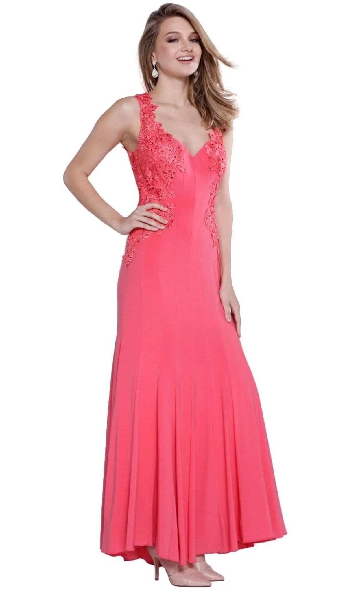 Nox Anabel - 8258 Embroidered Sheath Dress