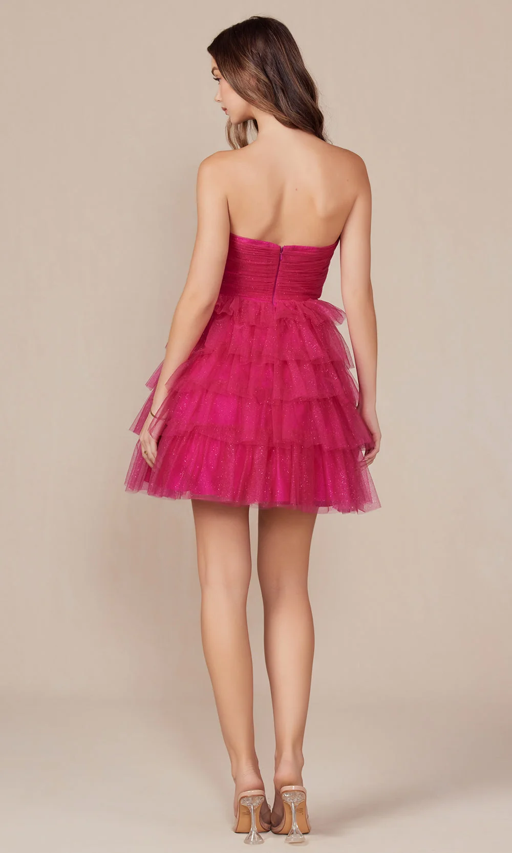 Nox Anabel A827 - Strapless Cut-out Detailed Cocktail Dress - Image 19